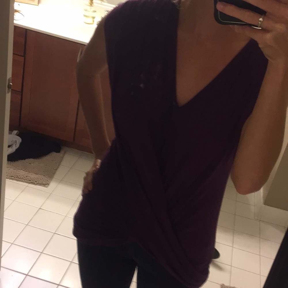 Purple v neck fun top